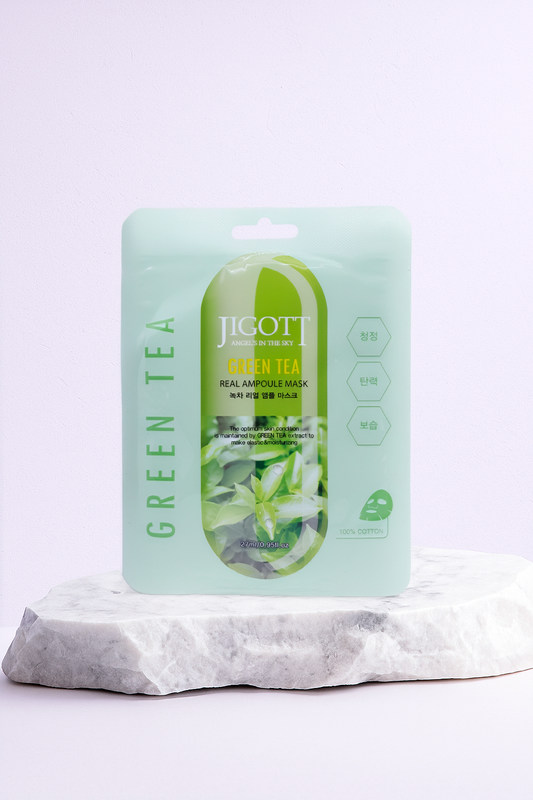 Jigott Green Tea Real Ampoule Mask 27 ml